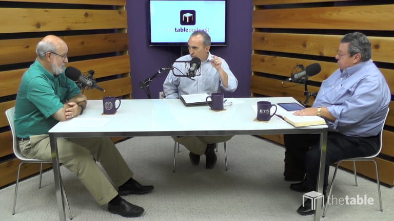 Dr. Yarbrough, Dr. Bailey, and Dr. Bock recording The Table podcast